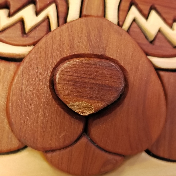 HANDMADE WOODEN COOL BEAR WALL HANGING KIDS ROOM Decoration Sign - Picture 2 of 4